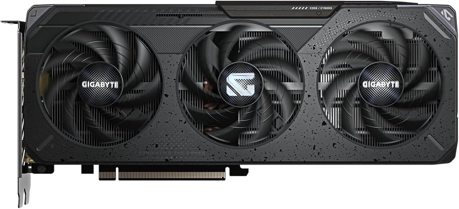 Gigabyte Radeon RX 9060 XT with advanced cooling and three fans for optimal gaming performance.