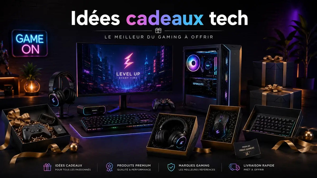 Idées cadeaux tech et gaming pour passionnés de high-tech en 2026.