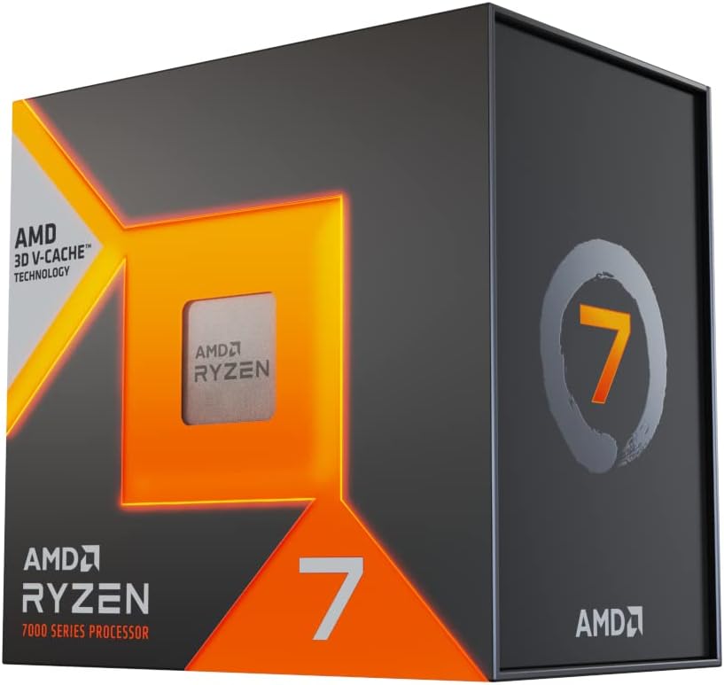 Boîte du AMD Processeur Ryzen 7 7800X3D avec technologie 3D V-Cache pour des performances gaming optimales.