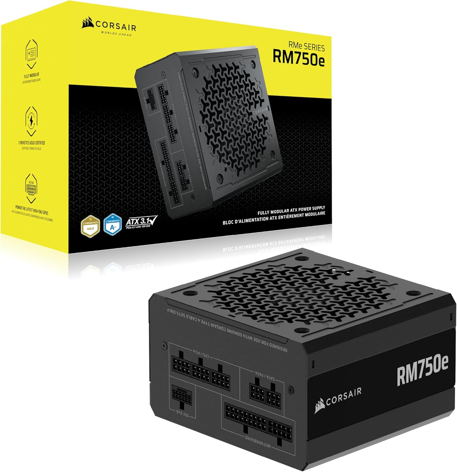 CORSAIR RM750e (2025) – Alimentation 750W 80 PLUS Gold