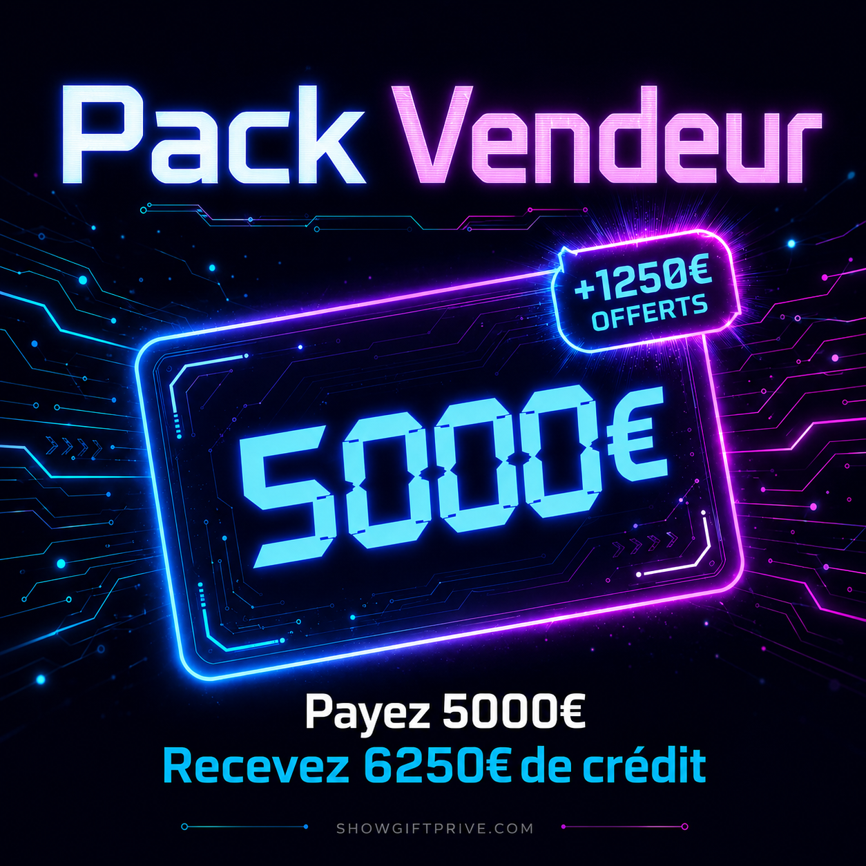 Pack Vendeur – 1250€ offerts