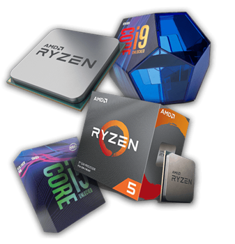 Processeur AMD Ryzen 5 9600X en gros plan montrant le socket AM5 et la gravure AMD.