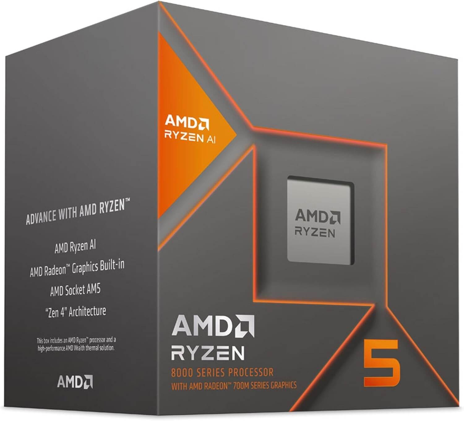 Emballage du processeur AMD Ryzen 5 8600G avec graphiques Radeon intégrés.