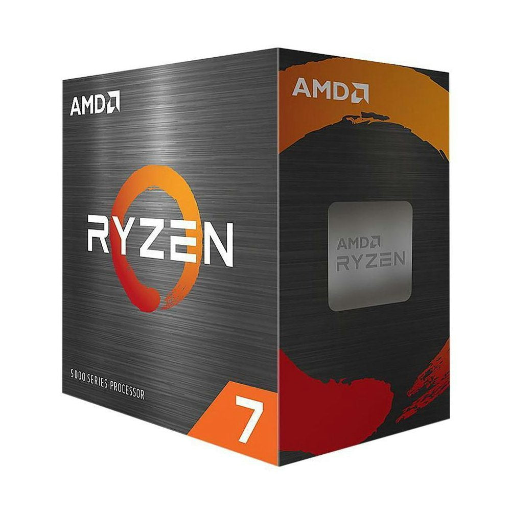 Boîte AMD Ryzen 7 5700X série 5000 sur fond blanc, image illustrative du packaging