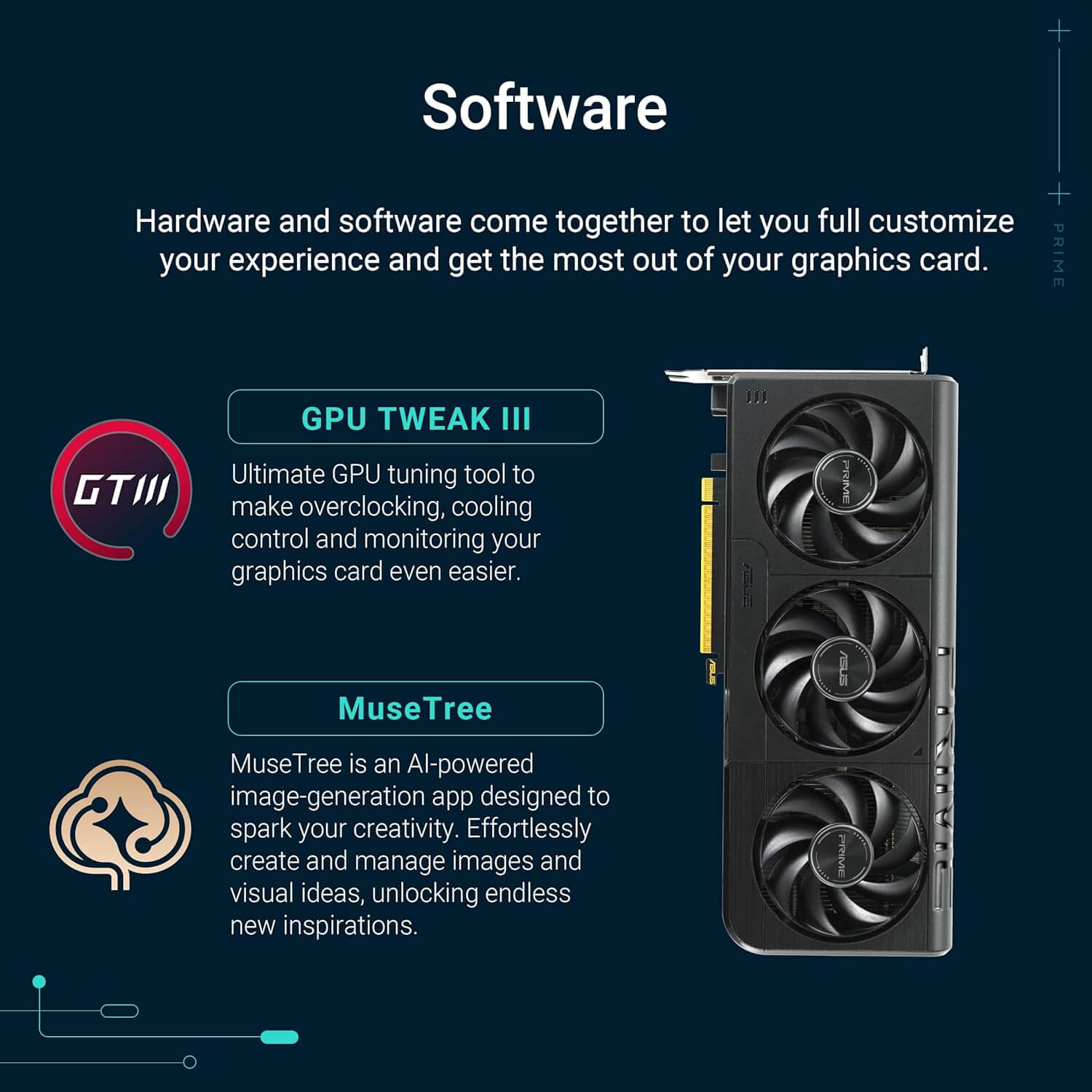 Logiciel ASUS PRIME GeForce RTX 5060 8 Go pour optimiser la gestion et les performances de votre carte graphique.