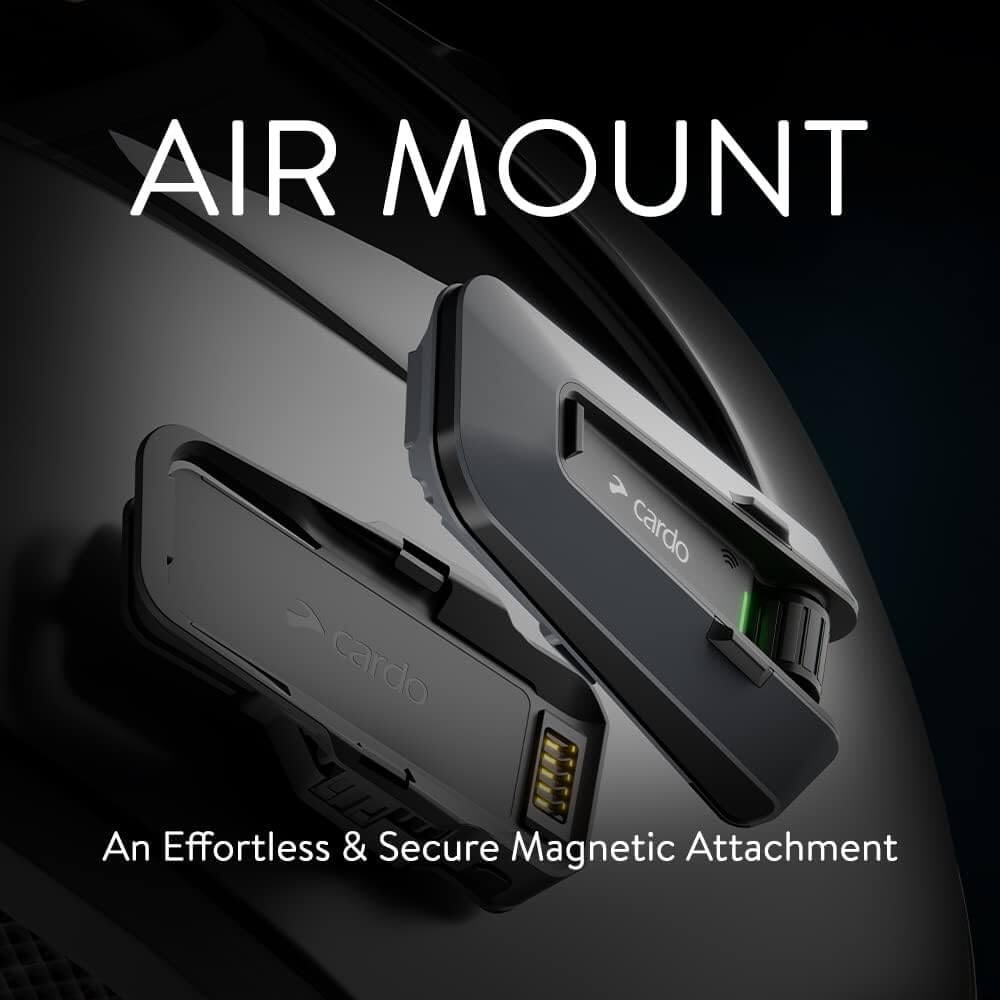 Intercom Cardo Packtalk Edge Sound by JBL with Air Mount featuring effortless secure magnetic attachment