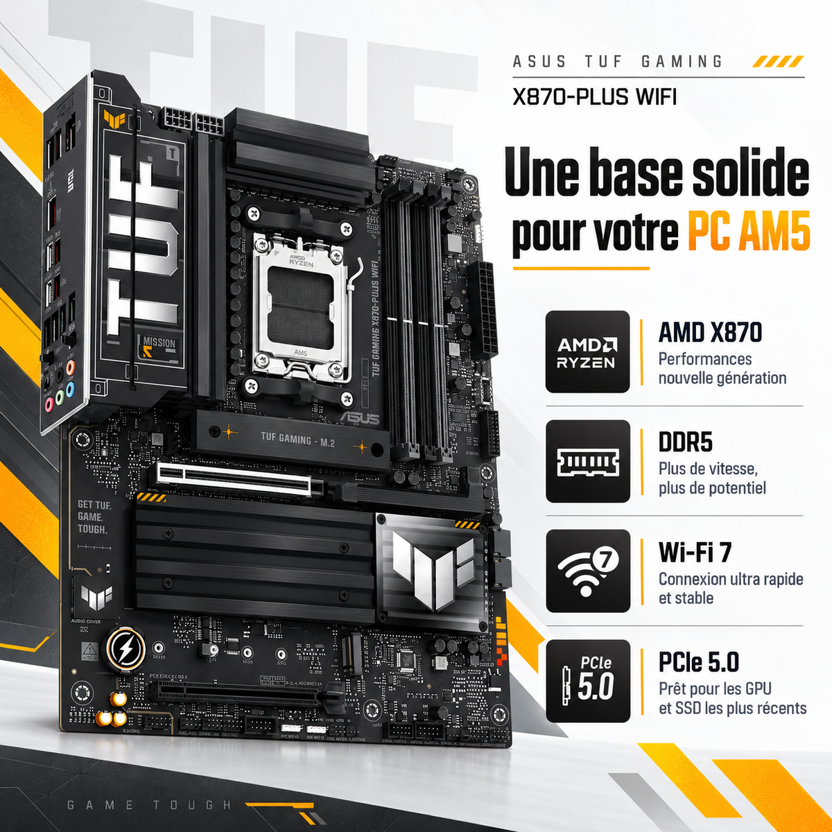 ASUS TUF GAMING X870-PLUS WIFI – plateforme AM5, illustration