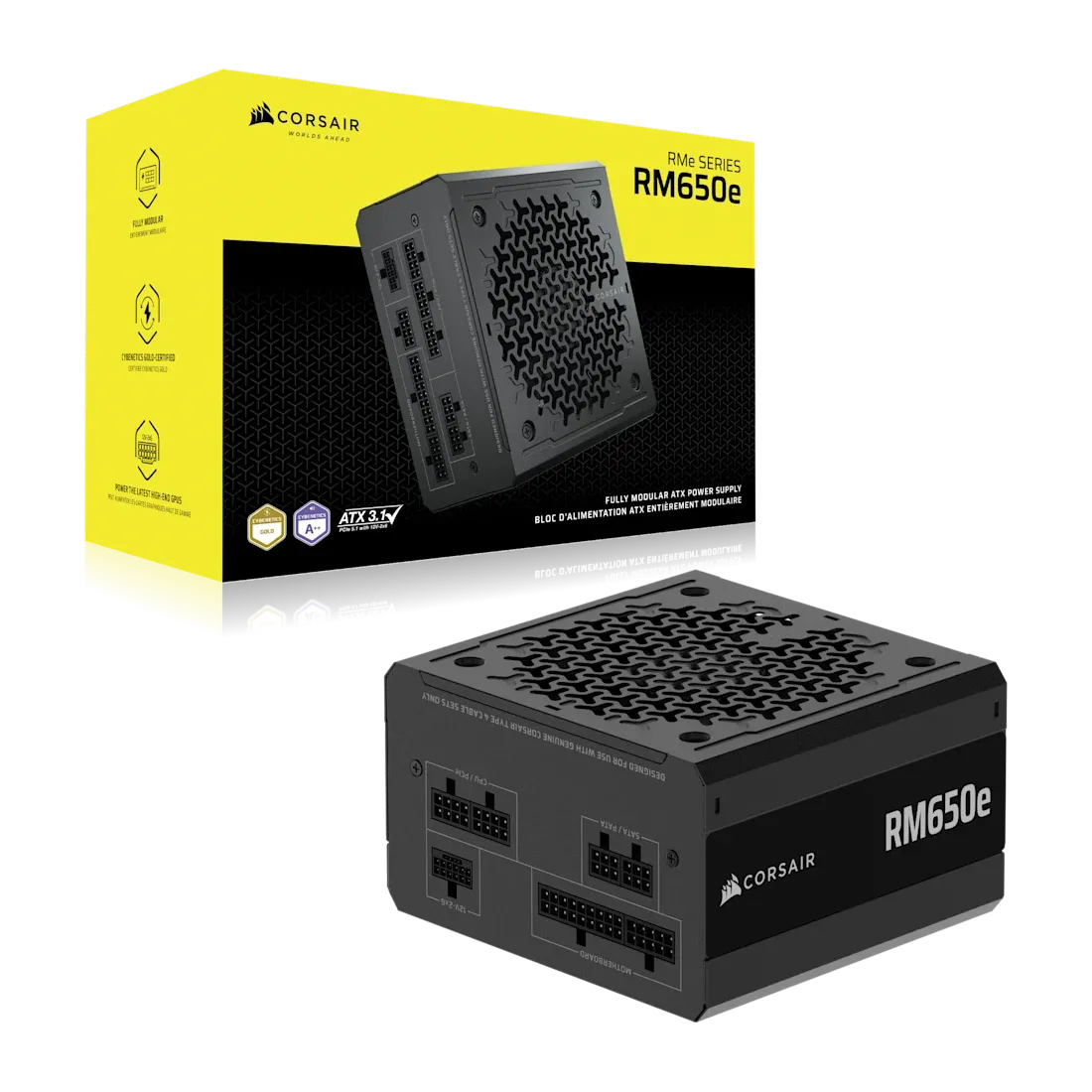 CORSAIR RM650e 2025 alimentation 650W packshot