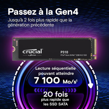 SSD Crucial P310 2 To PCIe 4.0 NVMe au format M.2 2280