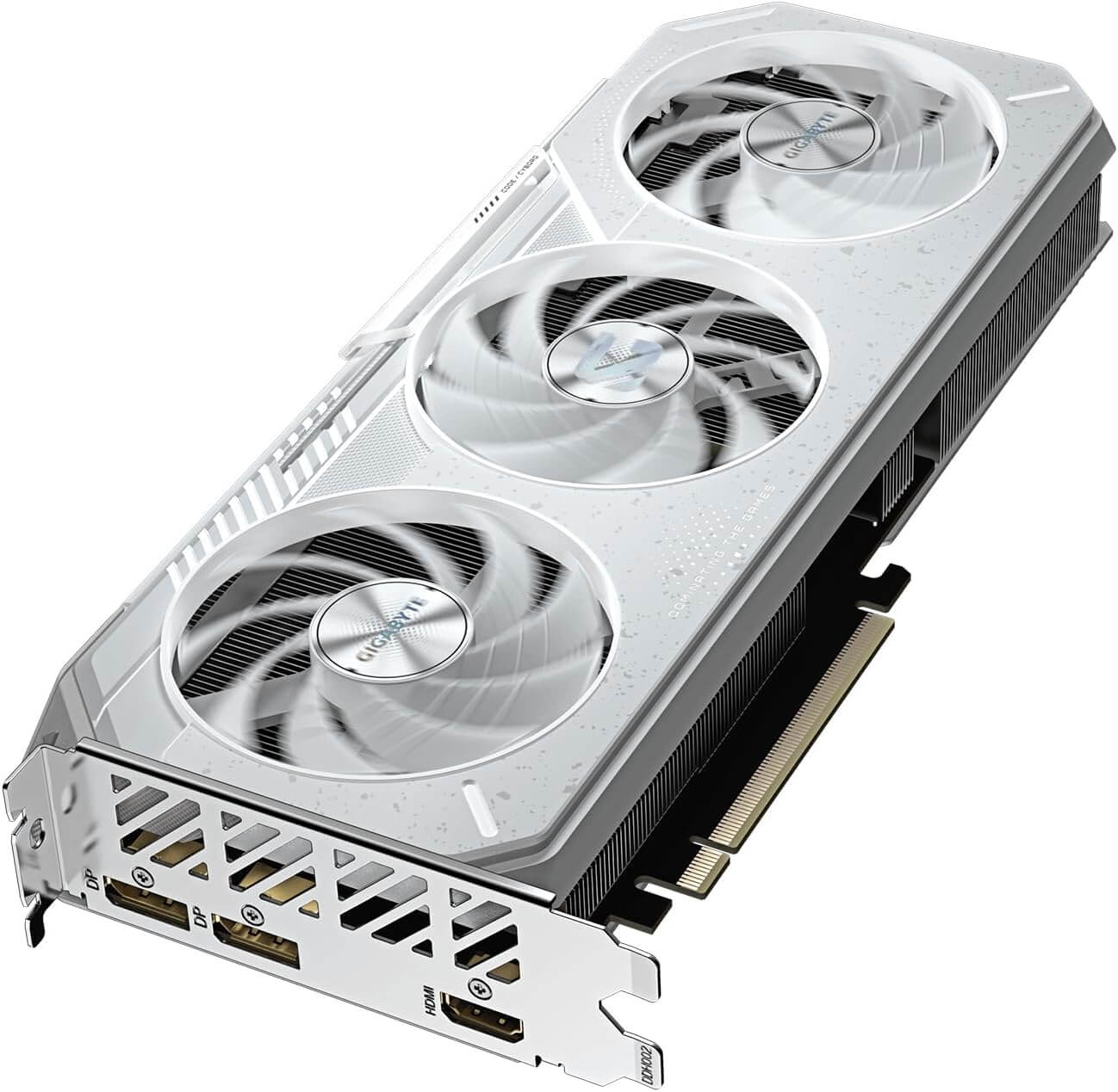 GIGABYTE RX 9060 XT Ice graphic card with three cooling fans for optimal gaming performance.