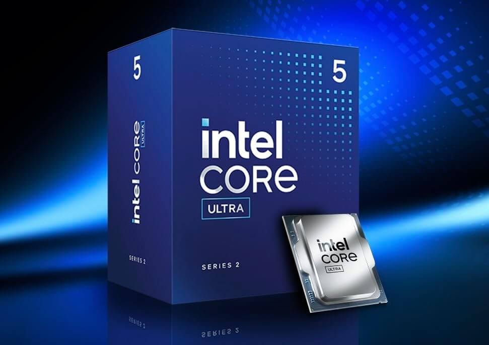 Boîte et processeur Intel Core Ultra 5 225F, performance nouvelle génération pour configurations modernes.