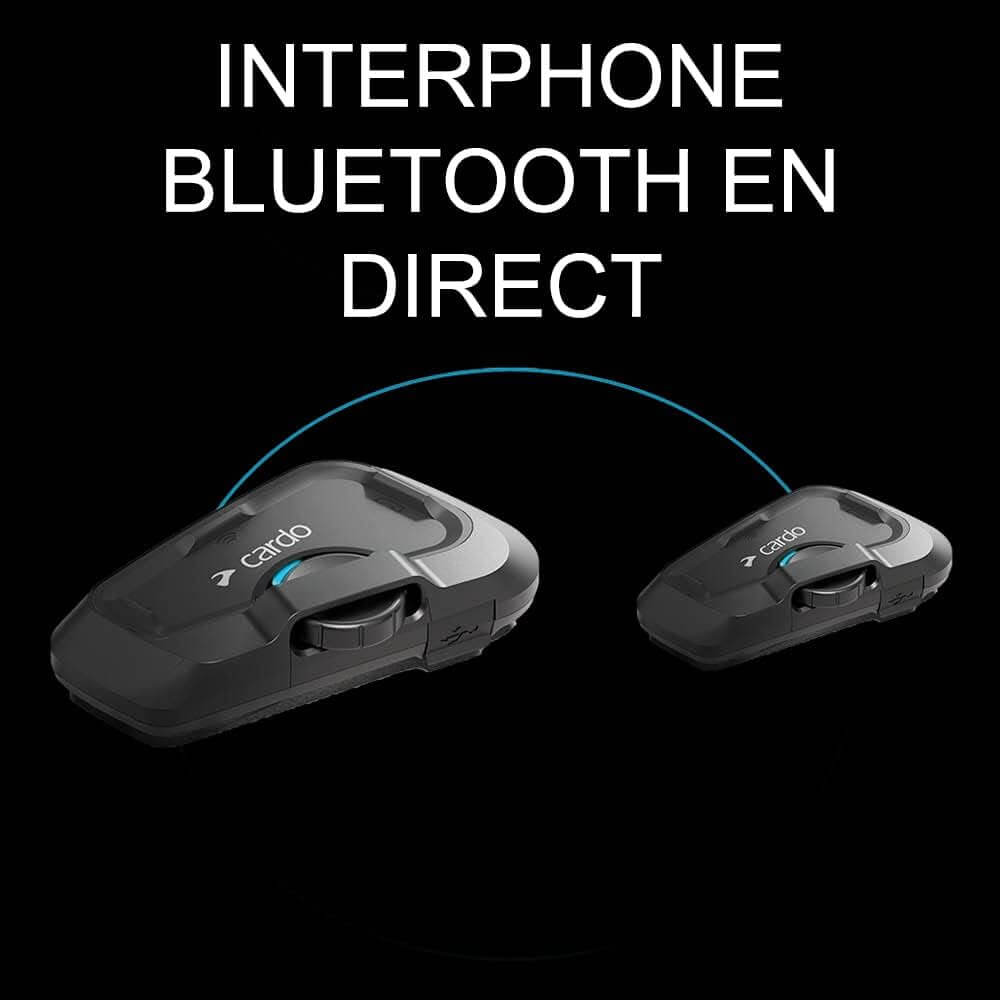 Intercom Cardo FREECOM 2X Sound by JBL avec interphonie Bluetooth en direct.