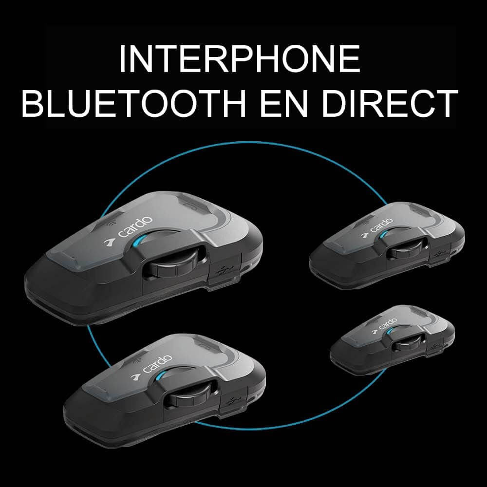 Intercom Cardo FREECOM 4X Sound by JBL, interphone Bluetooth en direct pour communication moto.