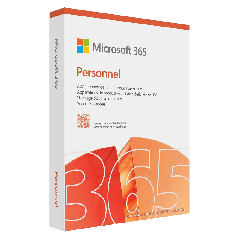 Microsoft 365 Personnel 12 mois – logiciel bureautique pour un utilisateur, licence numérique française