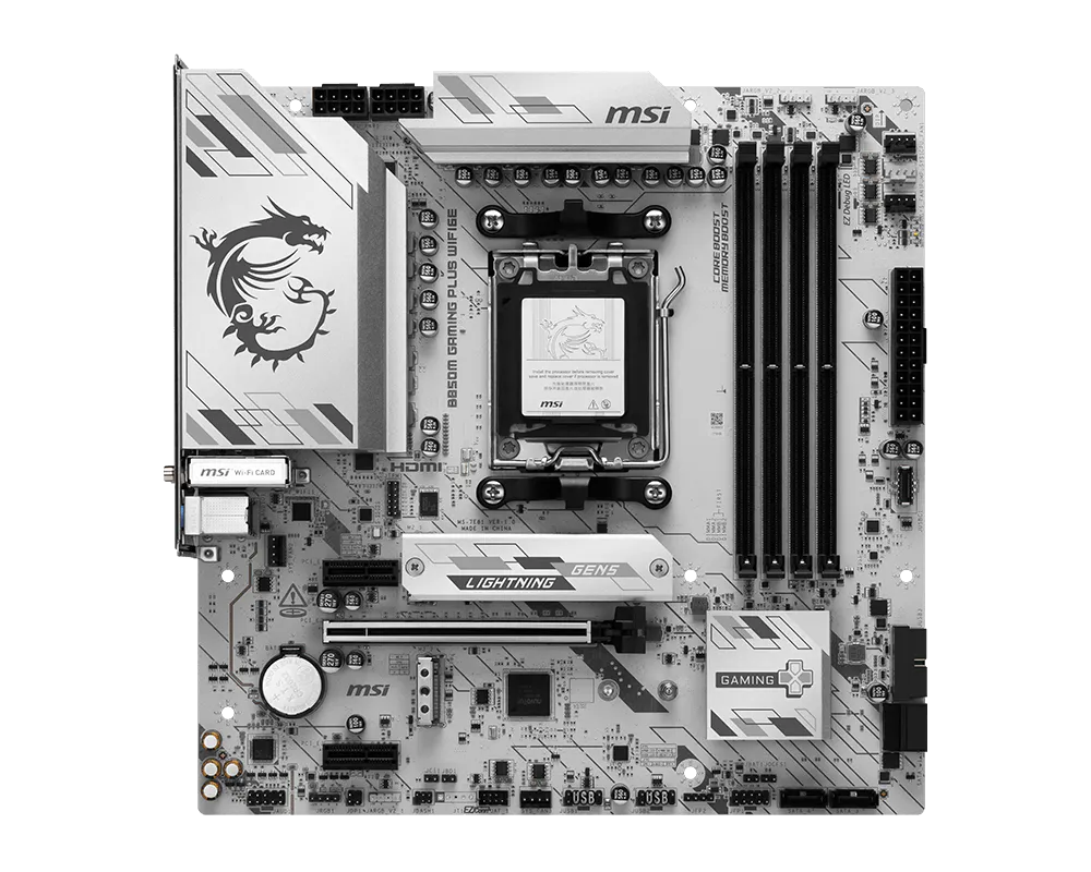 MSI B850M GAMING PLUS WIFI6E carte mère Micro-ATX vue détaillée