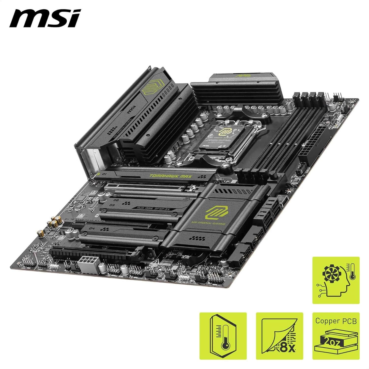 MSI MAG B850 Tomahawk Max WiFi, carte mère AMD avec refroidissement avancé et conception cuivre.