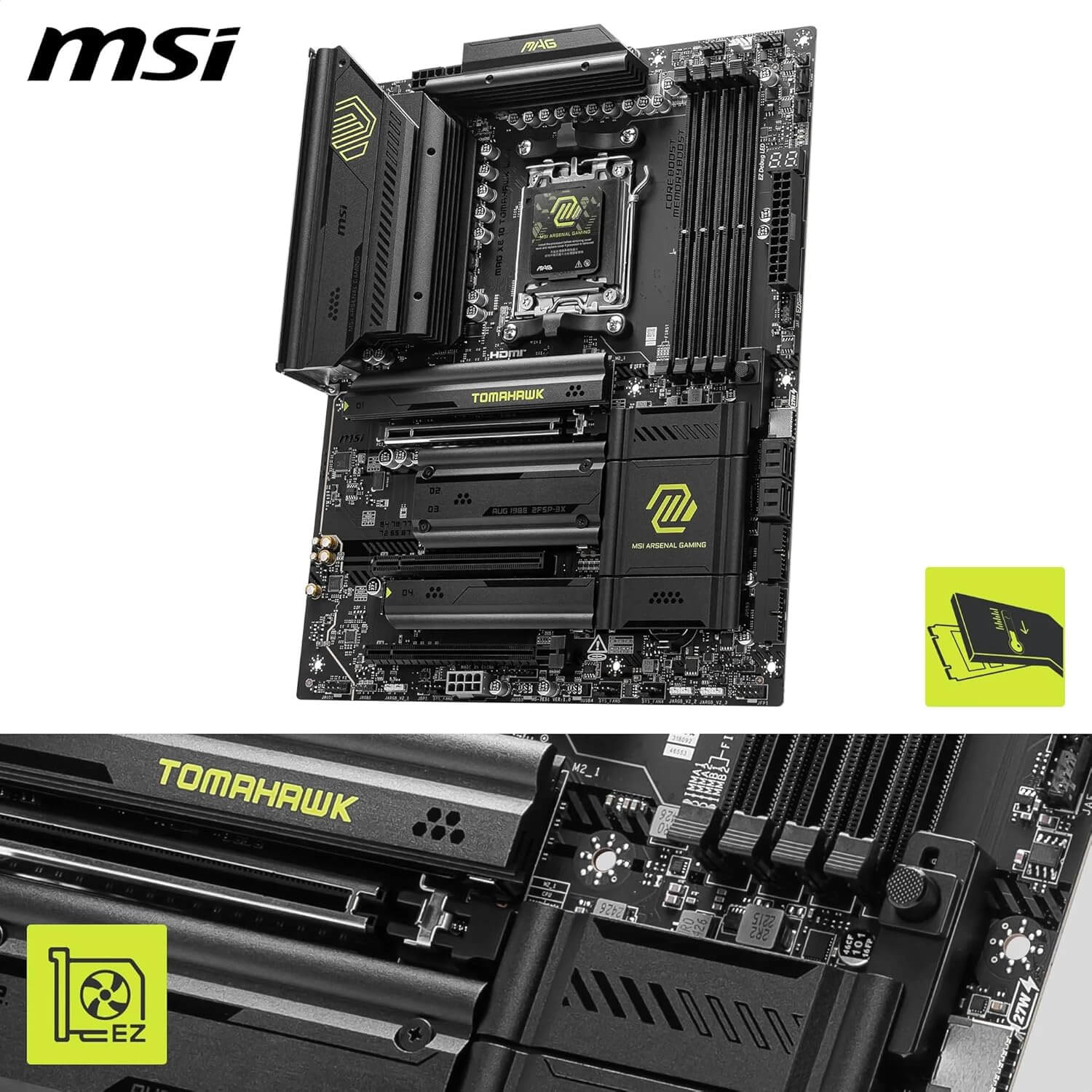 MSI MAG X870 Tomahawk WiFi Carte mère avec socket AM5 et design robuste