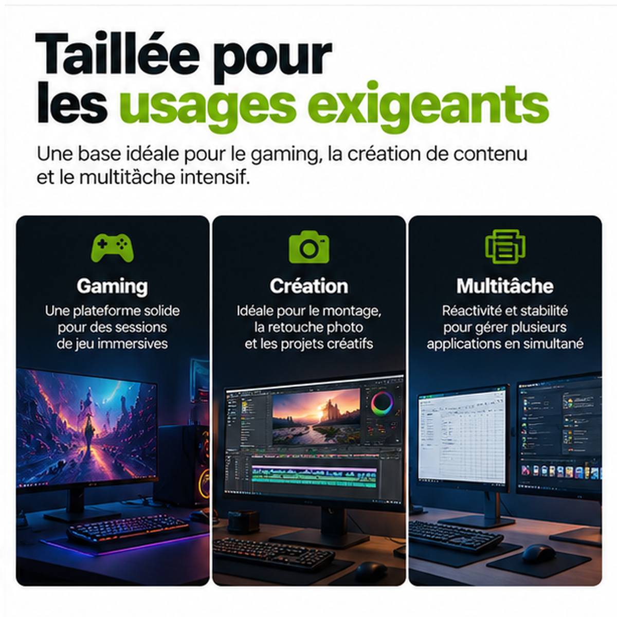 Usages gaming, création et multitâche pour MSI MAG X870E TOMAHAWK WIFI