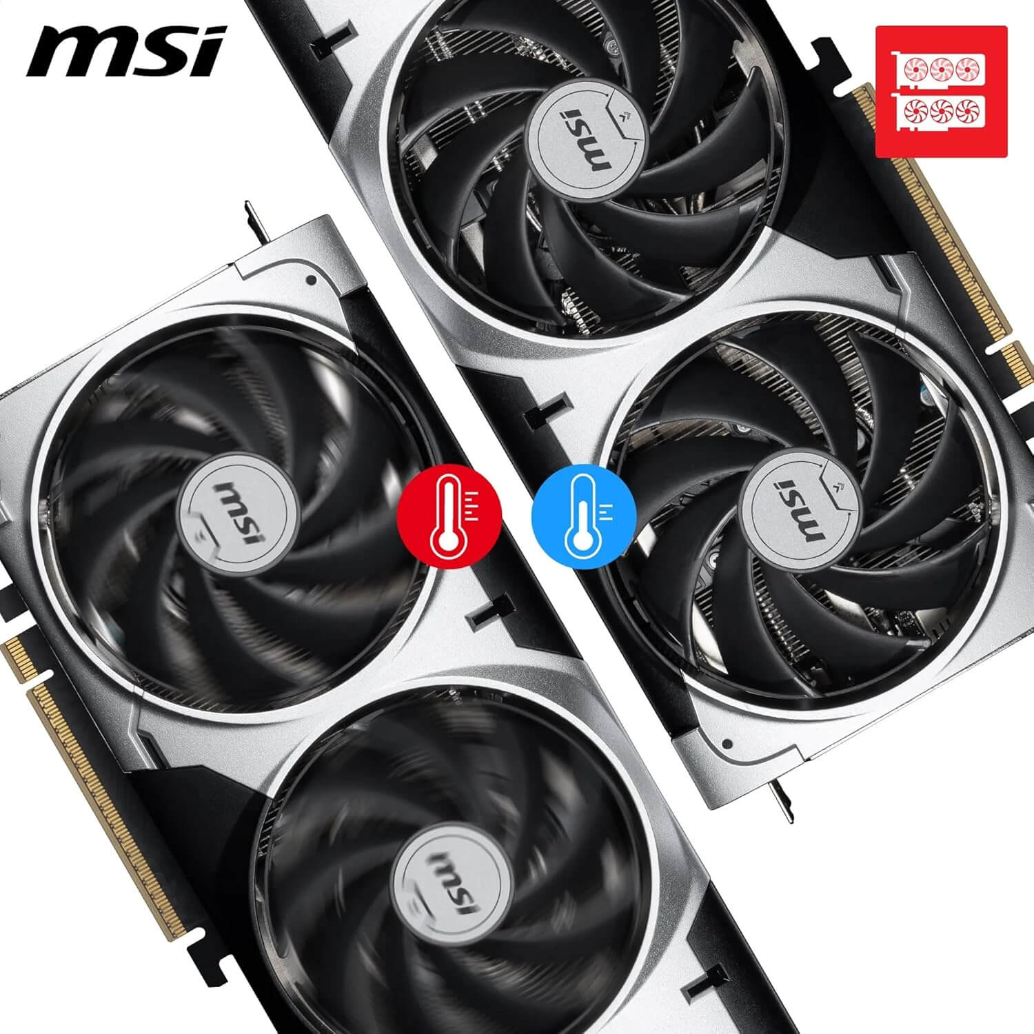 MSI Nvidia GeForce RTX 5070 graphic card with triple fans for optimal cooling and performance.