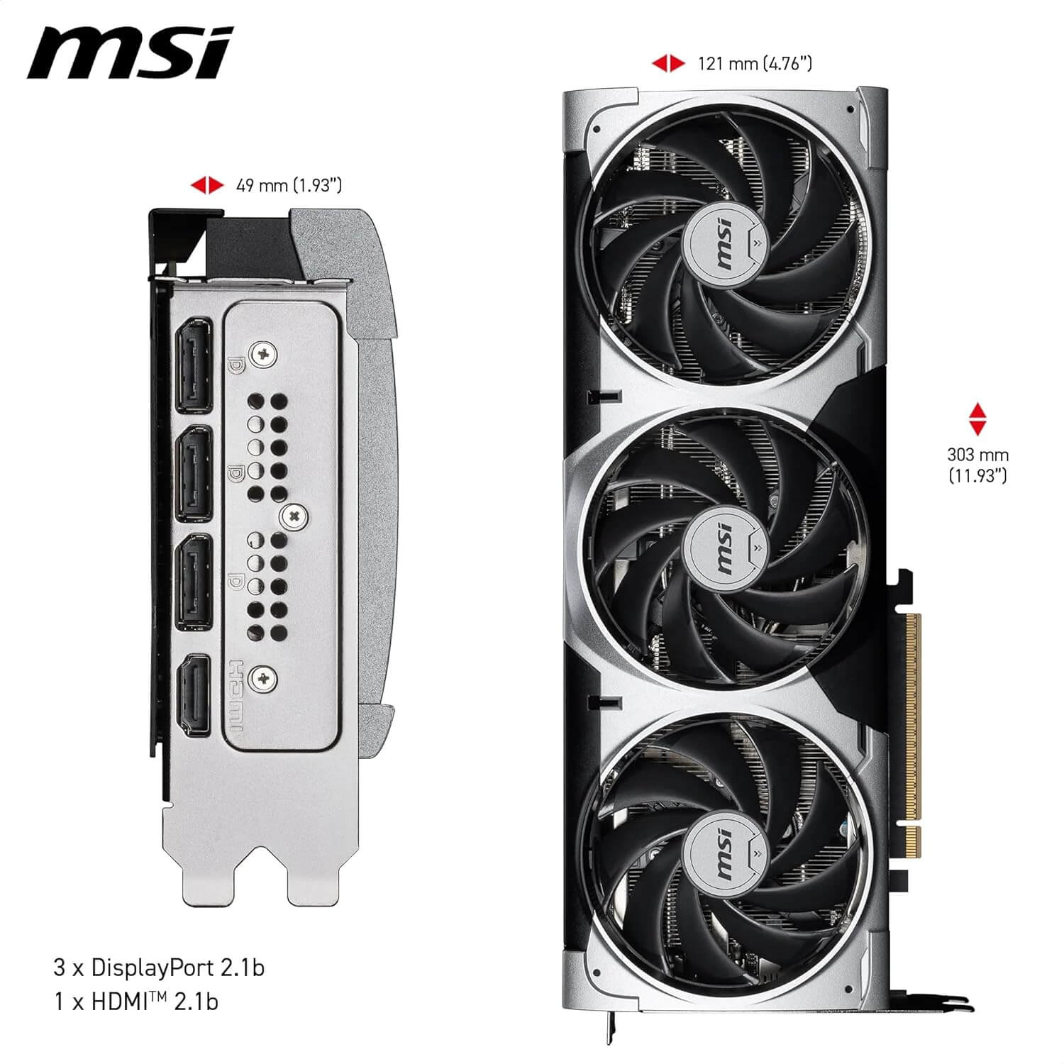 MSI Nvidia GeForce RTX 5070 graphics card with detailed ports and fan design.