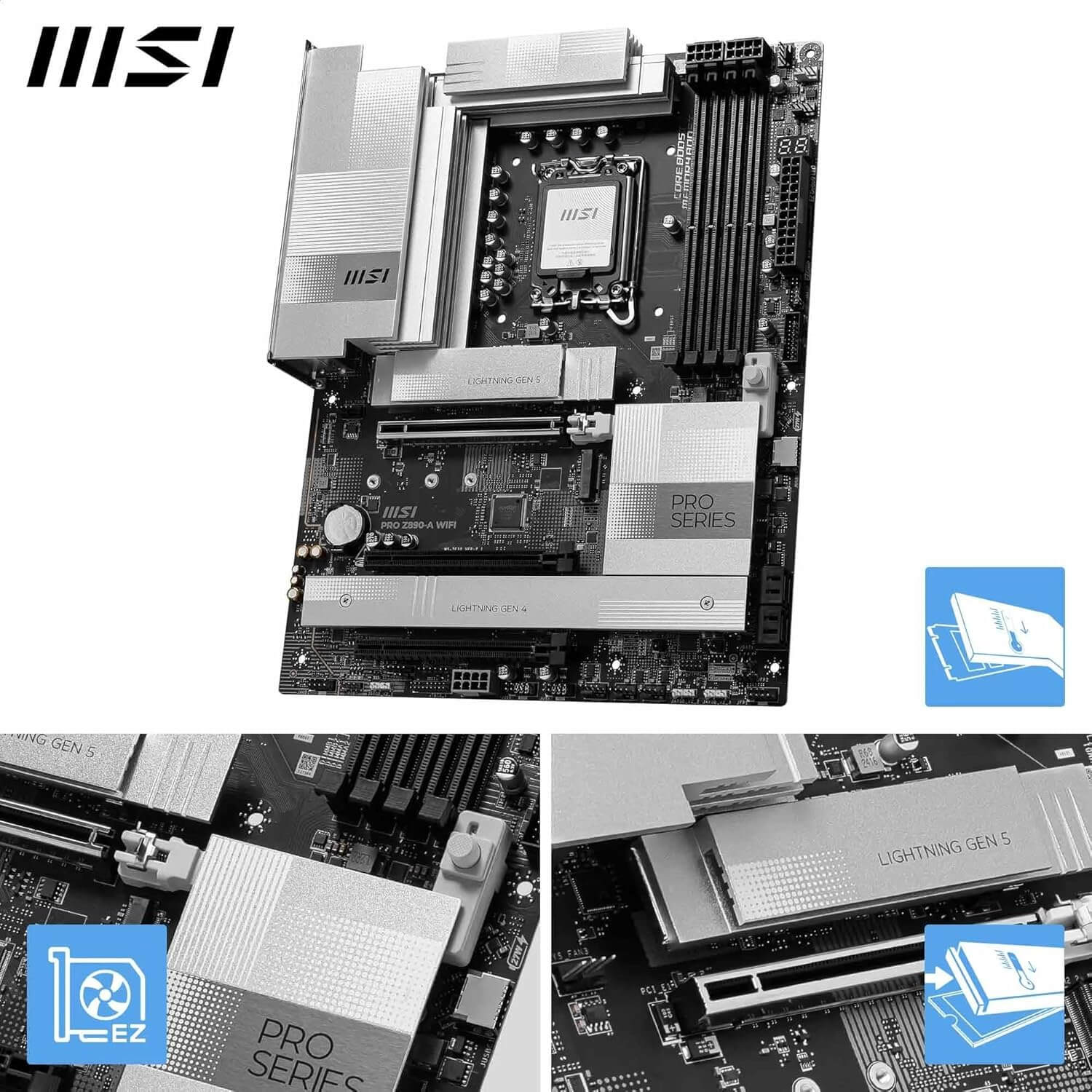 Carte mère MSI Pro Z890-A WiFi avec connectivité avancée et conception moderne