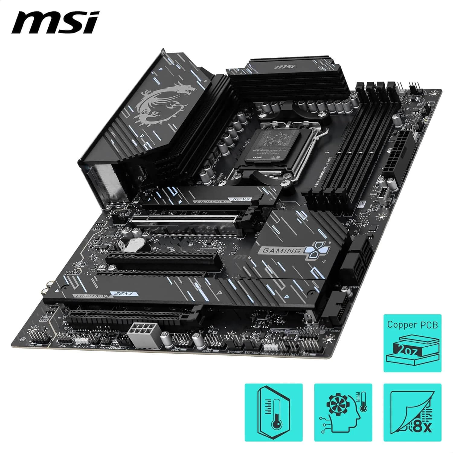 MSI X870E Gaming Plus WiFi Carte mère ATX avec refroidissement et connectivité avancée