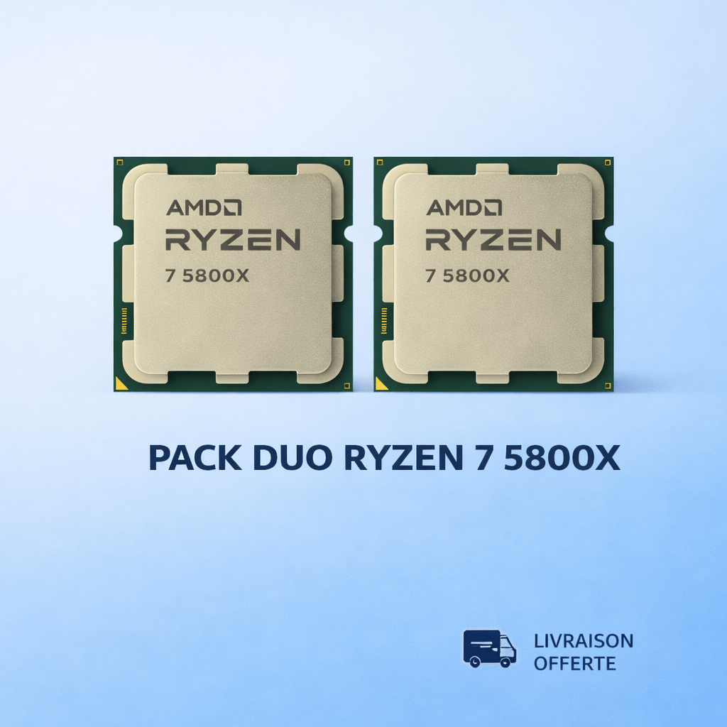 Processeur AMD Ryzen 7 5800X - Pack duo de processeurs pour gaming et création, livraison offerte.