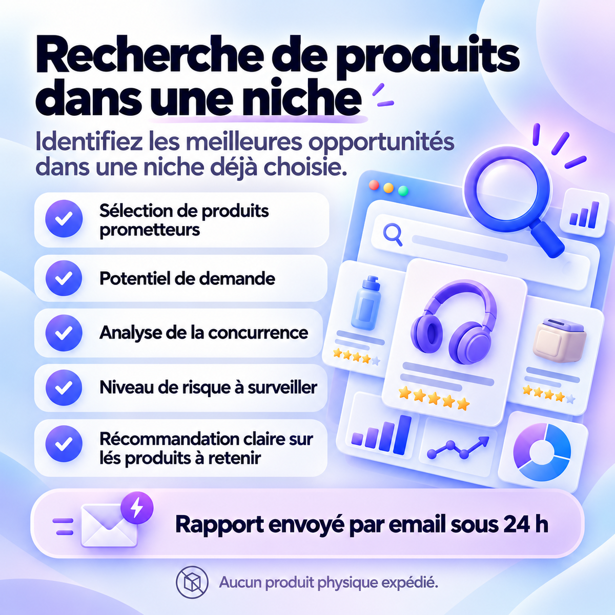 Recherche de produits dans une niche – bénéfices et rapport sous 24 h